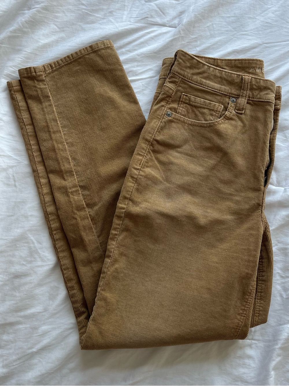 American Eagle High Rise Straight Leg Corduroy Pants Tan Camel Brown Size 6